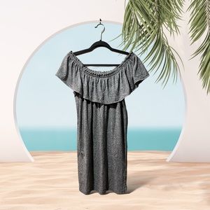 Current/Elliott Heather Grey On/Off Shoulder Mini Dress, super soft